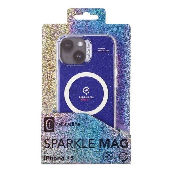Baksida - CELLULARLINE - SPARKMAGIPH15T - Transparent - Kompatibel med MagSafe - Glamour
