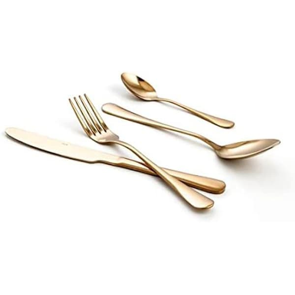 Bestick - QUID - Set om 24 - Rostfritt stål - Blank yta - Guld