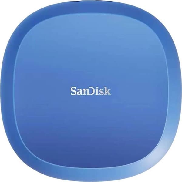 SanDisk Creator Desk Drive 4 TB Extern SSD USB 3.1 (2:a gen.), blå strömkontakt SDSSDT4