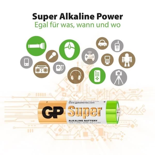 GP Batterier 4 St AA / LR06 - GP 15AE-2U4 / LR6 - Super Alkaline
