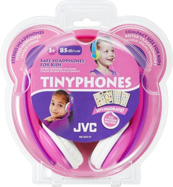 JVC HA-KD7-P-E Rosa och lila Tinyphone-hörlurar för barn