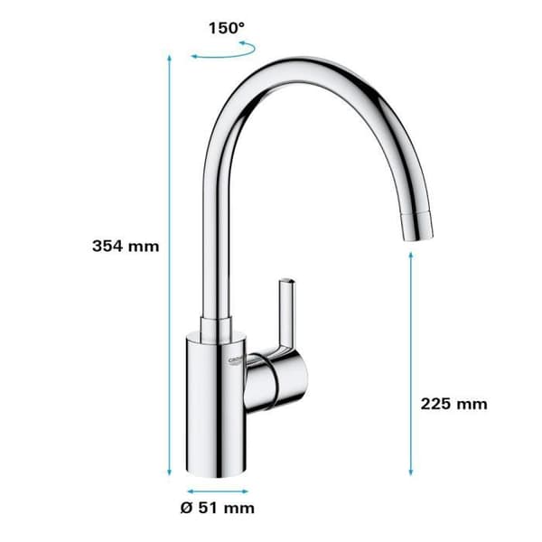 GROHE Engrepps diskbänksblandare Feel Chrome 32670002
