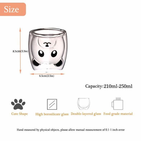 Mugg - BINOSTER - YS-263-P - Borosilikatglas - 230-280 ml - Dubbelväggig