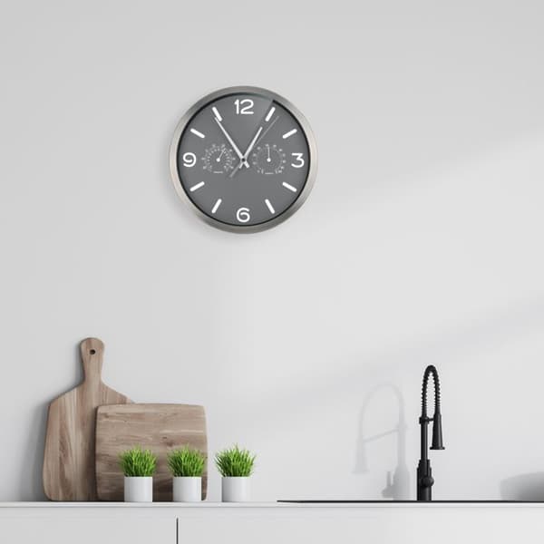 Väggklocka - BRESSER - MyTime - 25 cm - Aluminium - Tyst rörelse