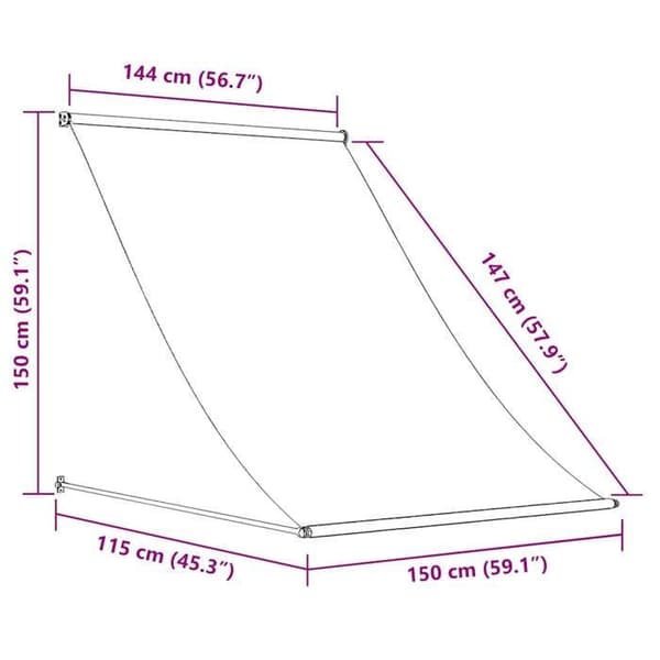 vidaXL Fällbart markis antracit 150x150 m tyg och stål 368751