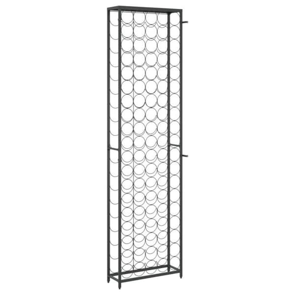 Vinflaskställ - Svart - 95 flaskor - Smitt järn - 54x18x200cm