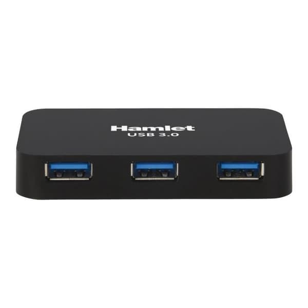 USB-hub - HAMLET - XHUB430BK - 4 x SuperSpeed USB 3.0 - Svart - Stationär dator