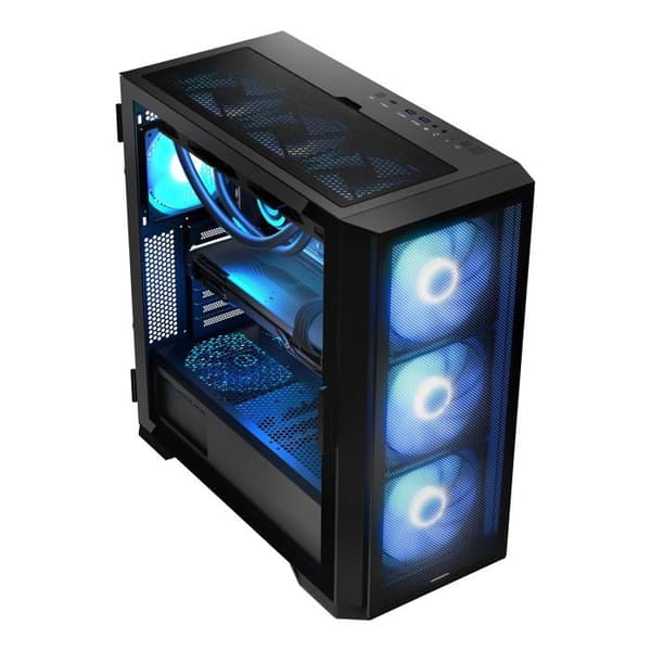PC-chassi - Modecom - Horizon ARGB Flow - MIDI - USB 3.0 x2 - Typ-C - Svart
