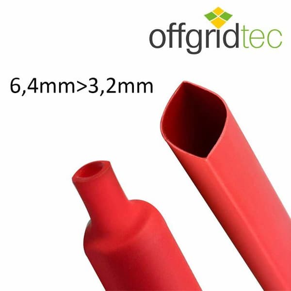 Termoschrinkslang - Offgridtec - 000576 - Röd - 6,4 mm x 3,2 mm - 5 m