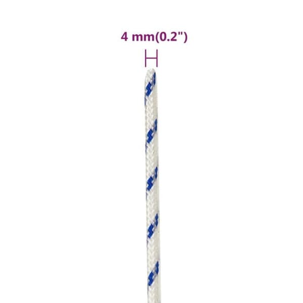 152274 vidaXL Båtline Vit 4 mm 25 m Polypropylen