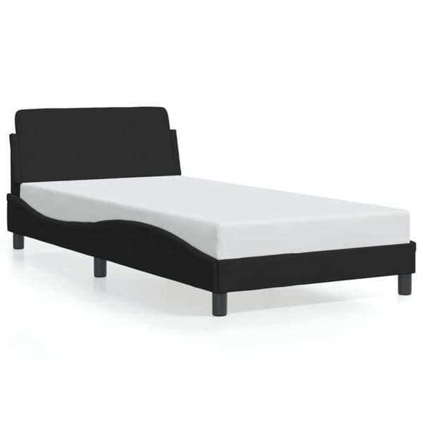 vidaXL Sängram Dover svart 100x200 cm sammet 373134