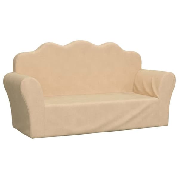 Barnsoffa 2 platser krämig mjuk plysch