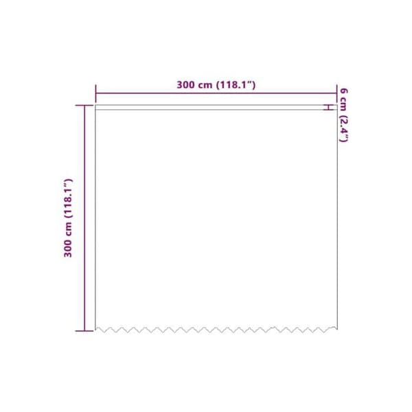 Blommönstrad spetsgardin - vidaXL - 300x300 cm - Vit - Polyester - Ljusfiltrerande - Integritetspaneler