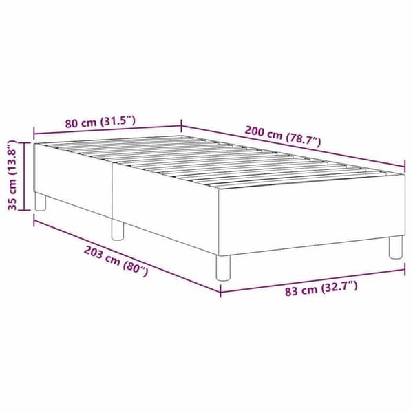 vidaXL Plattform sängram Ljusgrå 80 x 200 cm 3337377