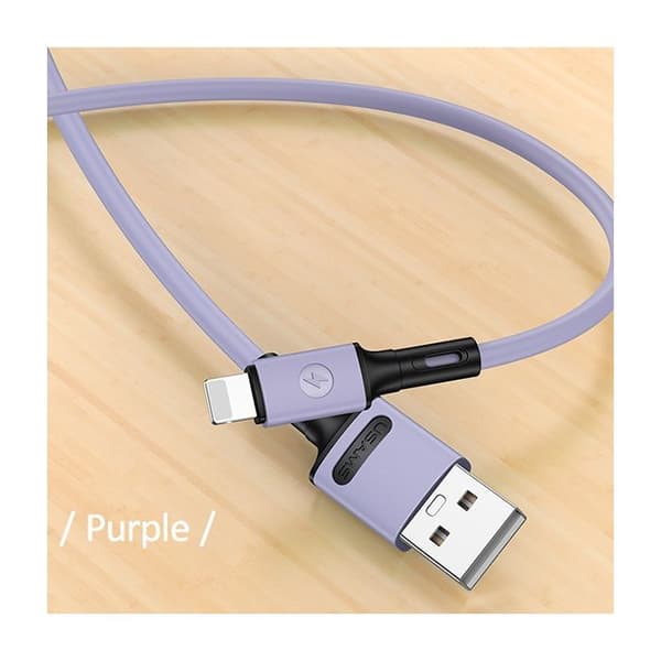 USAMS Lightning-kabel 1 m Snabbladdning Lila