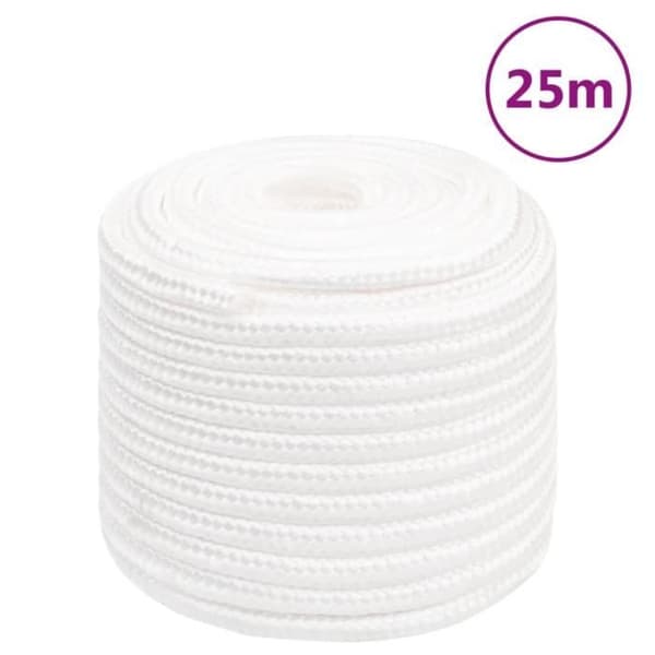 152576 vidaXL Båtline Vit komplett 18 mm 25 m Polypropylen