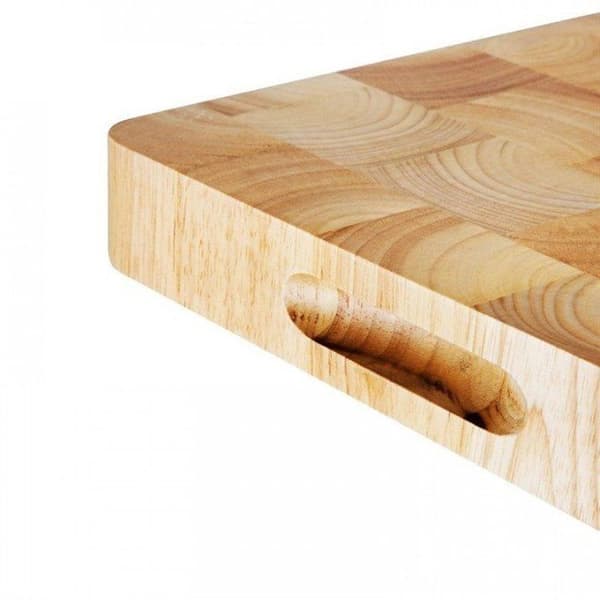 Rektangulär skärbräda (L)455 x (B)305 x (H)45 mm, i gummiträ.