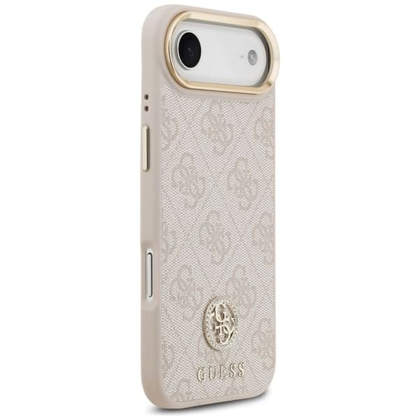Coque Guess Hardcase 4G Strass Logo MagSafe för iPhone Air - Rosa