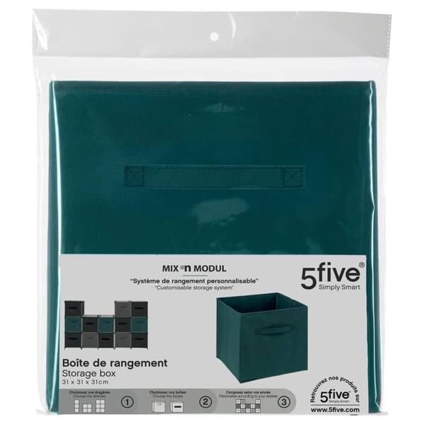Förvaringskorg - FIVE - Mix'n Modul - 31x31 cm - Petrolblå - Fällbar