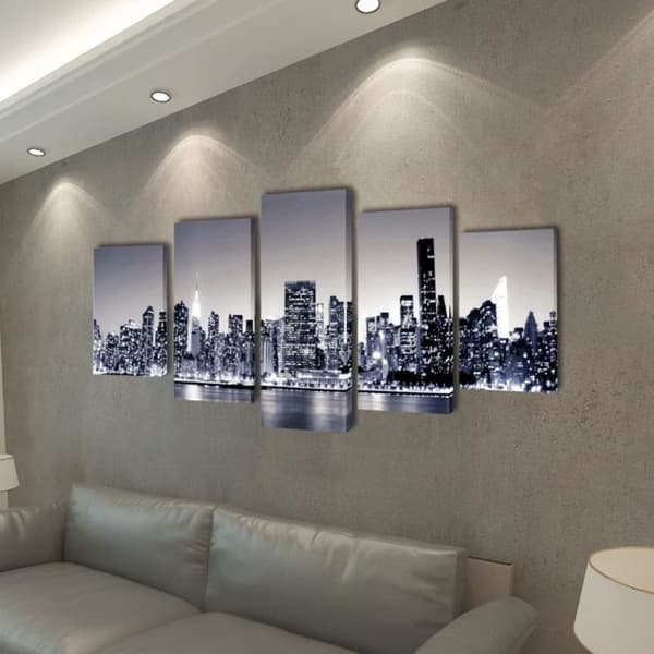 Monokrom New York Skyline Printed Wall Canvas Set