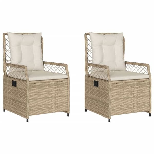 vidaXL Fällbara trädgårdsstolar set om 2 beige flätad resin, fällbar trädgårdsstol, fällstol 368665
