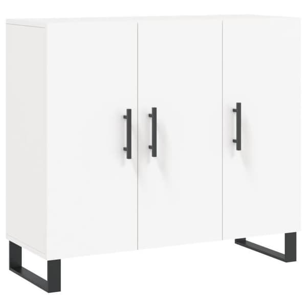 vidaXL Buffé vit 90x34x80 cm ingenjörsträ 828132