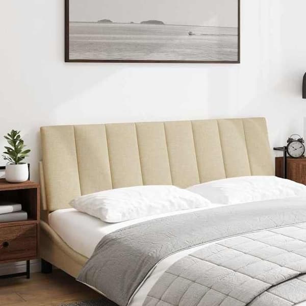 vidaXL Sänggavelkudde kräm 160 cm tyg 4019175