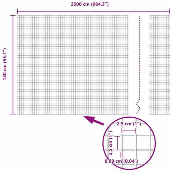 vidaXL Stängsel i svetsat tråd Grå 42005224