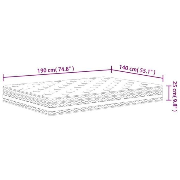 vidaXL Pocket Spring Madrass Medium 140x190 cm 372919