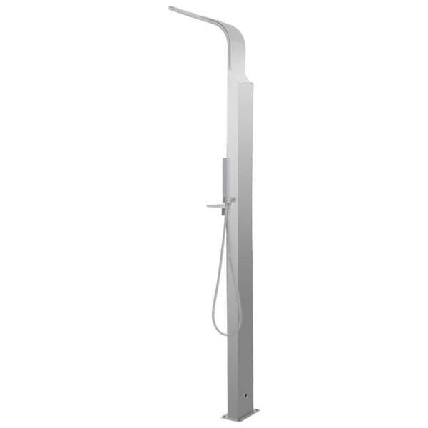 Böjd utomhusdusch i rostfritt stål - Silver - 15 x 44 x 210 cm