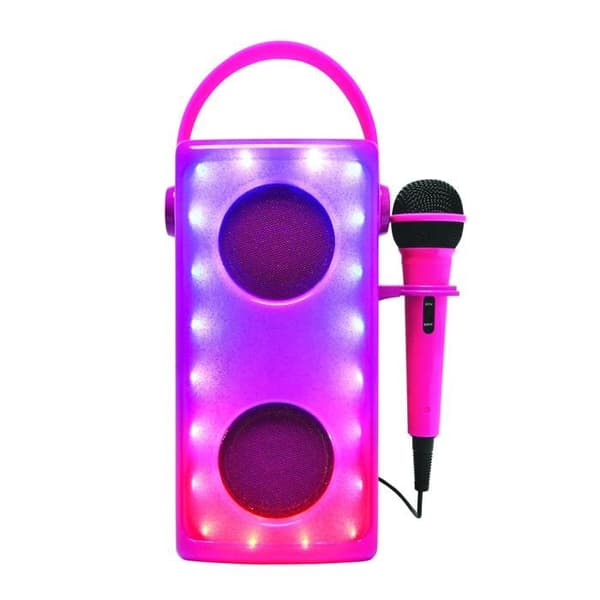 Bluetooth-högtalare med ljus Rosa och mikrofon
