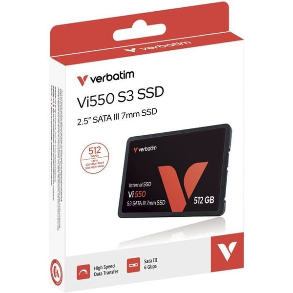 Intern SSD - VERBATIM - VI550 S3 - SATA III - 512 Go - 2,5"