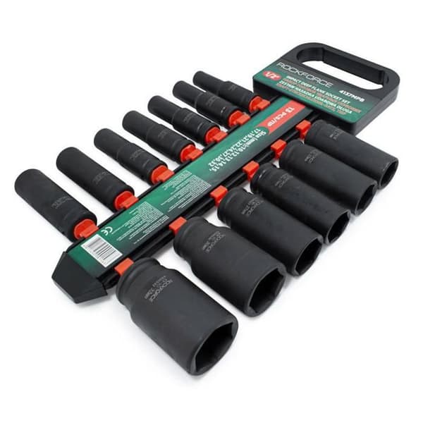 Långt 1/2" slagnyckelsats 10-32 mm