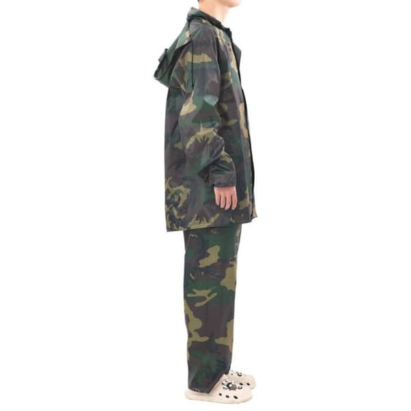 vidaXL Regnjacka med huva 2 delar Herr Camouflage L