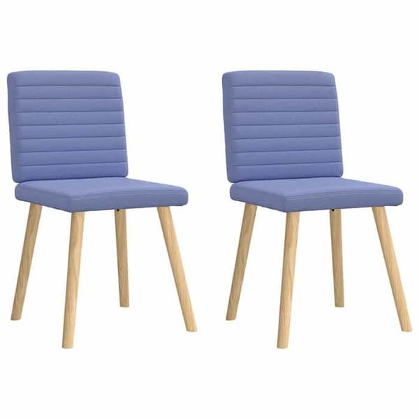 vidaXL Matstolar set om 2 blå jeans tyg 4101184