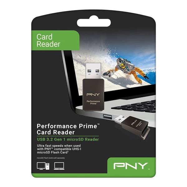 Micro-SD-kortläsare - PNY - P-CRUAUSDDG3CPPR-GE - Prime USB 3.2 - Universell kompatibel - Hög prestanda