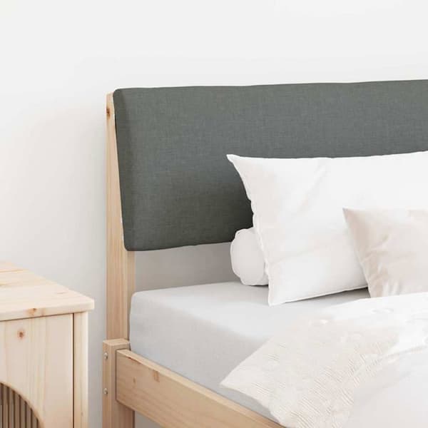 Polstring sänggavel - vidaXL - Mörkgrå - 100 cm - Massivt trä - Skumstoppad - Modern design