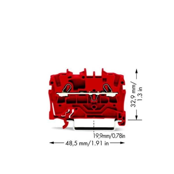 Passningskontakter - WAGO - 2002-1203 - 5.20 mm - dragfjäder - röd
