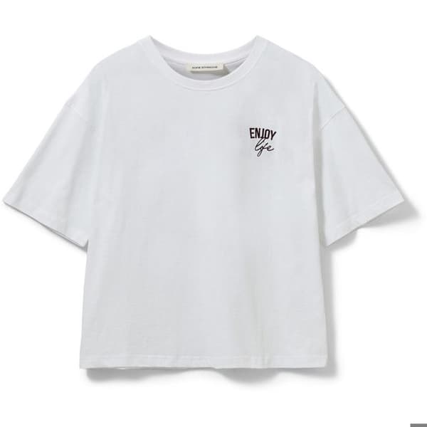 T-shirt med tryck enjoy life dam Sofie Schnoor Vera - strålande vit