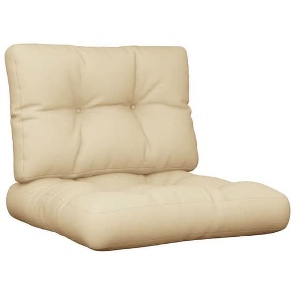 vidaXL Kuddar för pallset om 2 beige tyg 360670