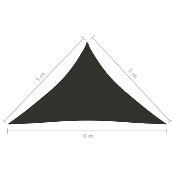 vidaXL Parasol Sail Oxford Tyg Triangulär 5x5x6 m Antracit