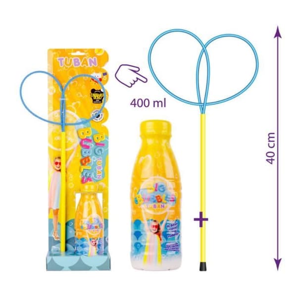 Tuban set för såpbubblor 400ml - 2 ringar
