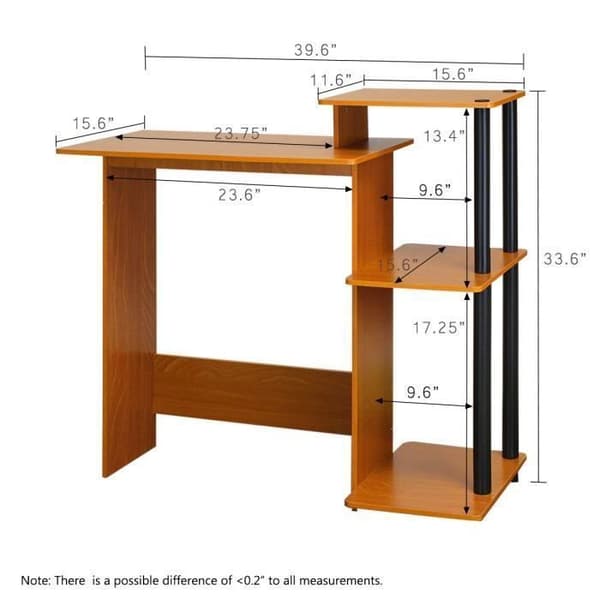 Furinno kompakt och effektiv datorbord - brun finish