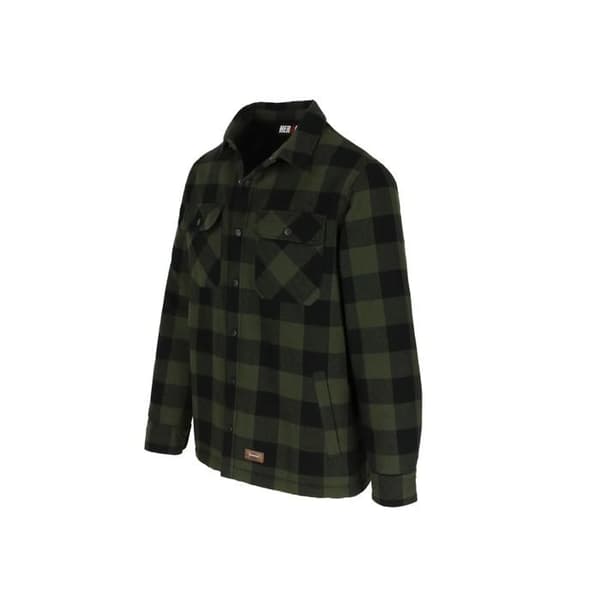 Herock flanellskjorta - mörk khaki/svart