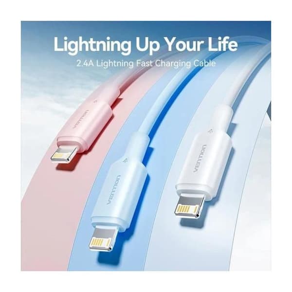 USB-kabel - VENTION - LAMBH - USB 2.0 480 Mbps - USB-A hane - Lightning hane 2 m/2.4A