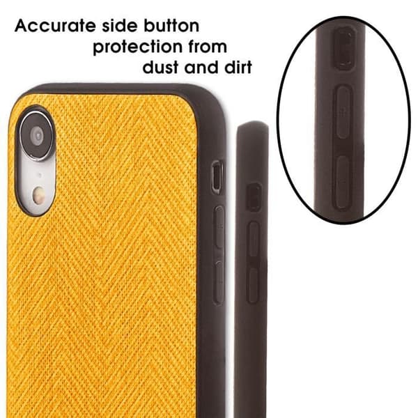 Lilware Canvas Z gummifodral i plast med textur för Apple iPhone XR. Gul