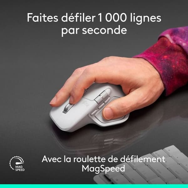 Logitech trådlös mus MX Master 4 för Mac Svart sidereal