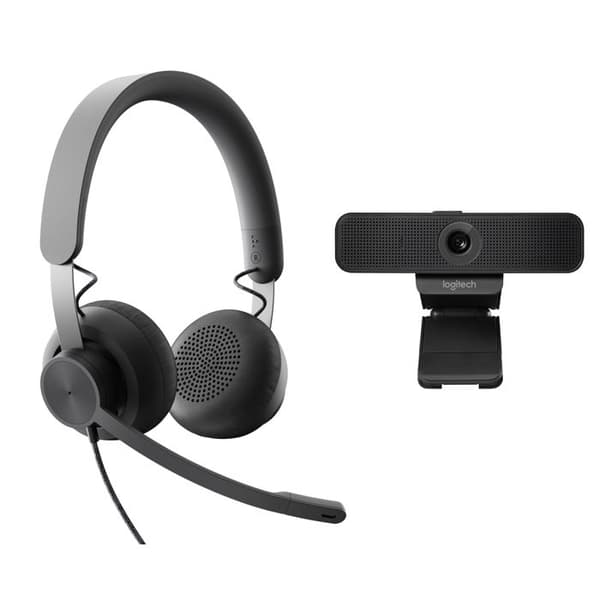 Trådbundet headset Zone + Webcam C925e - Logitech - Videokonferenskit - Stereo - Svart - USB-C