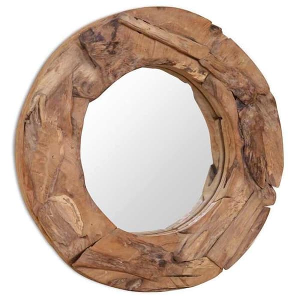 vidaXL Dekorspegel Teak 60 cm Rund