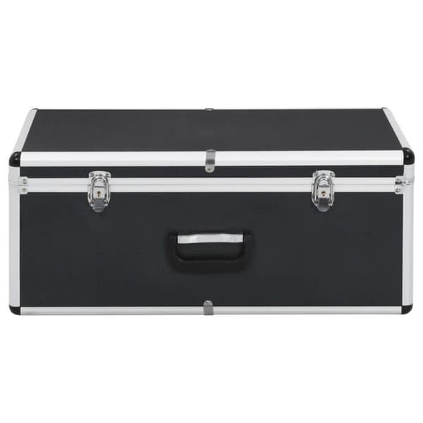 vidaXL Förvaringsboxar 2 st Svart Aluminium